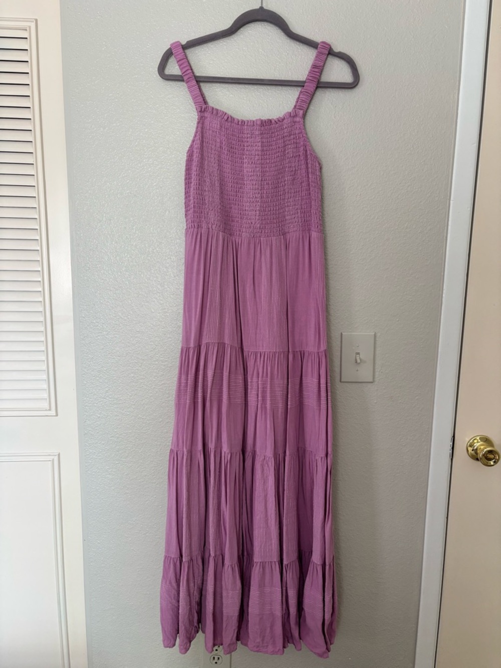 Z Supply Lavender Smocked Tiered Maxi Dress - Picture 1 of 4